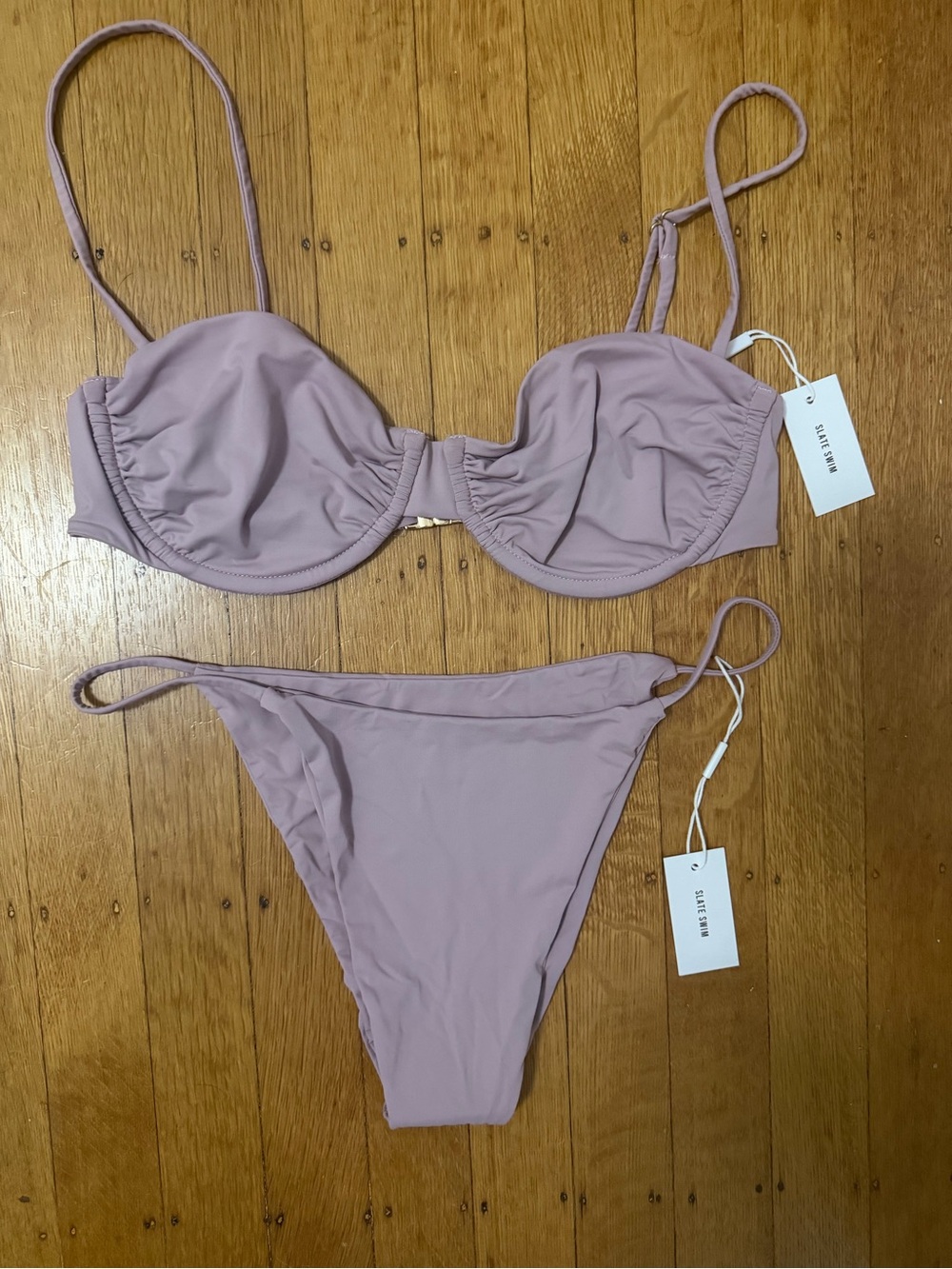 Slate Swim Fox top and bottoms set